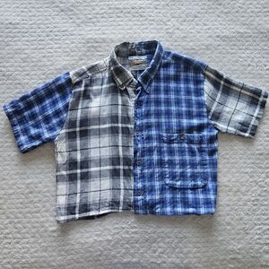 Urban Renewal Patchwork Plaid Shirt, Size Small